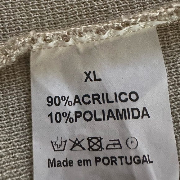 VINTAGE Taupe Cardigan Front Pockets Vertical/Horizontal Stitching XL - Picture 11 of 12